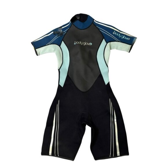 BODY GLOVE Women's Shorty Wetsuit Size 9/10 Black/Blue - Picture 1 of 7